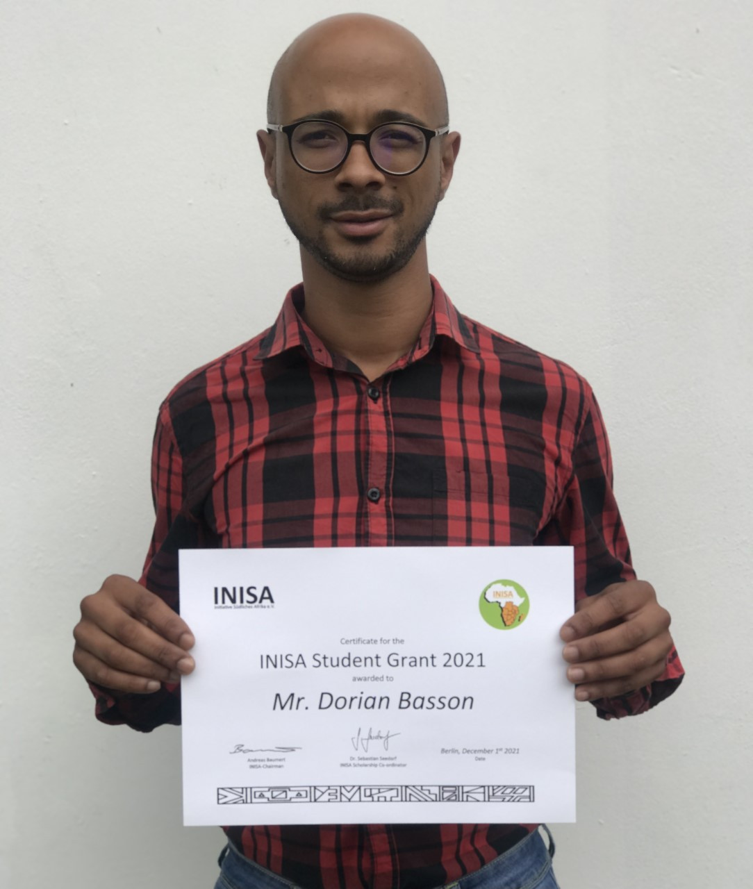 Letter of Appreciation from Dorian Basson (INISA Stipendiat 2021